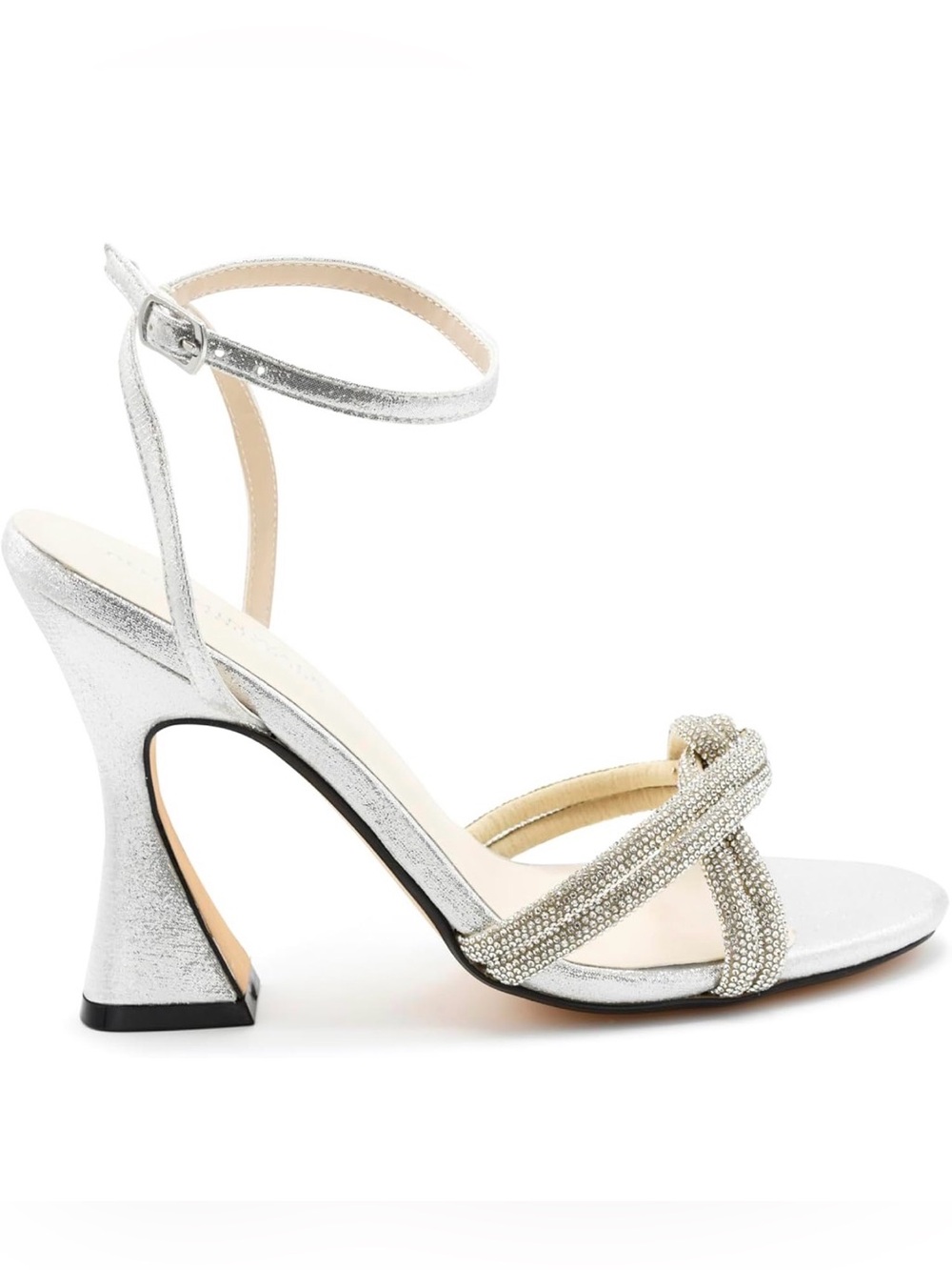 Touch ups Benjamin walk Silver Ankle-Strap Crystal Knot Sandal size 5.5 NWOT